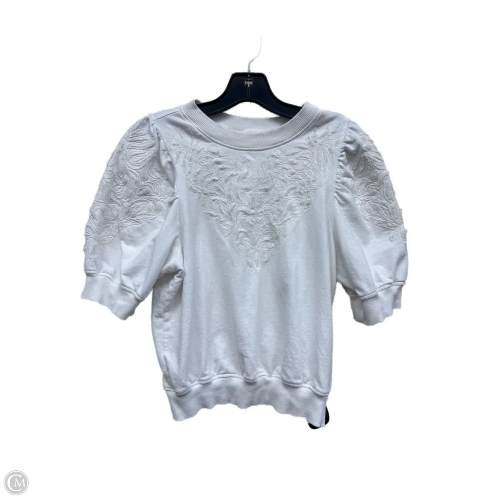 Top Short Sleeve By Anthropologie In White, Size: Xxs