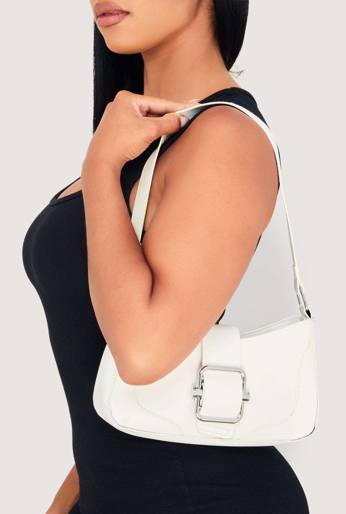 Buckle Detail Shoulder Bag