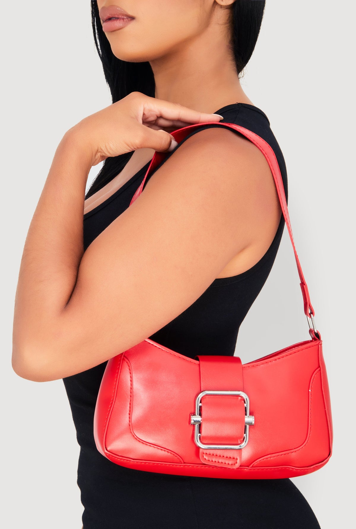 Buckle Detail Shoulder Bag