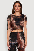 Tie Dye Distressed Crop Top