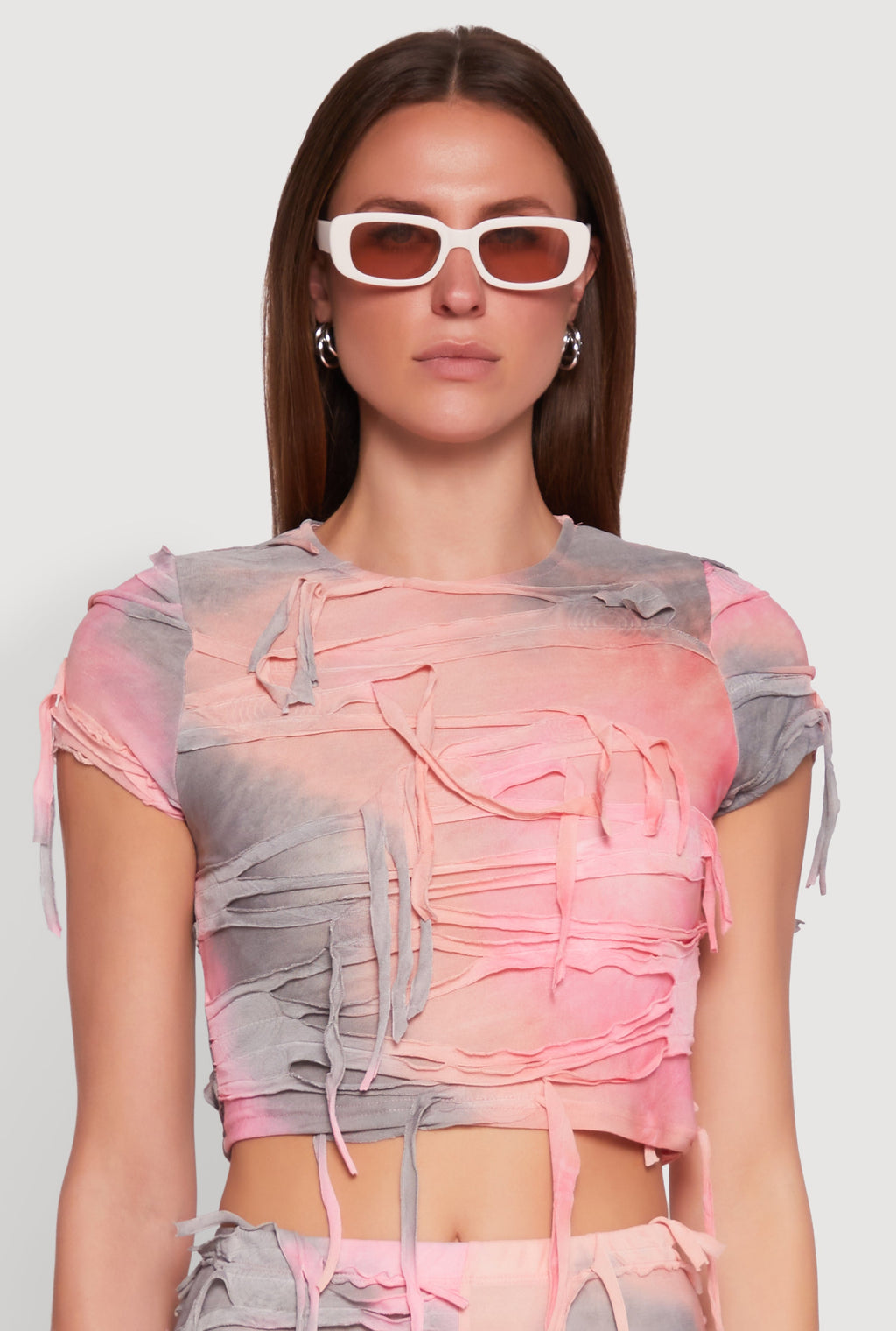 Tie Dye Distressed Crop Top