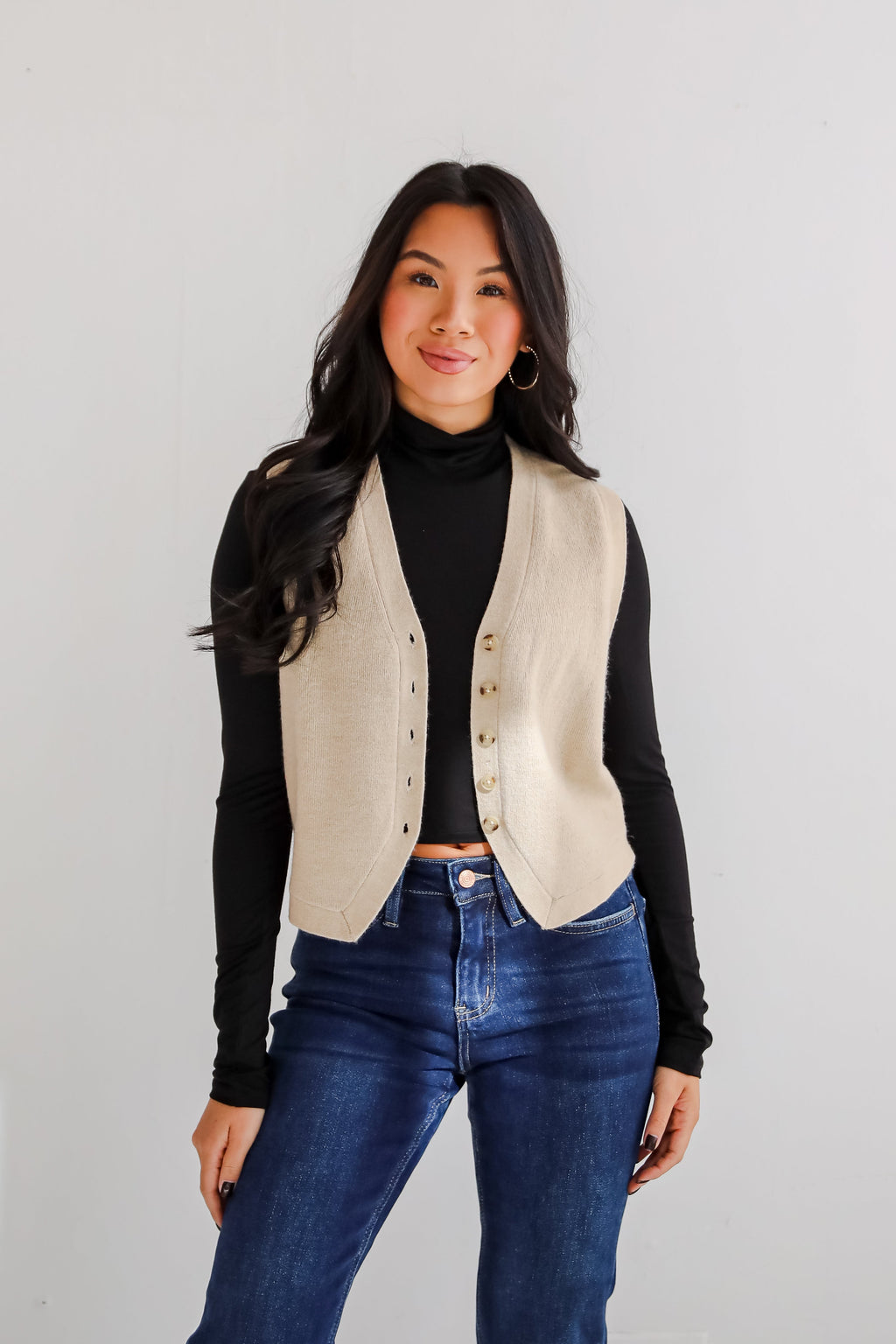 FINAL SALE - Snuggly Sweetness Beige Sweater Vest