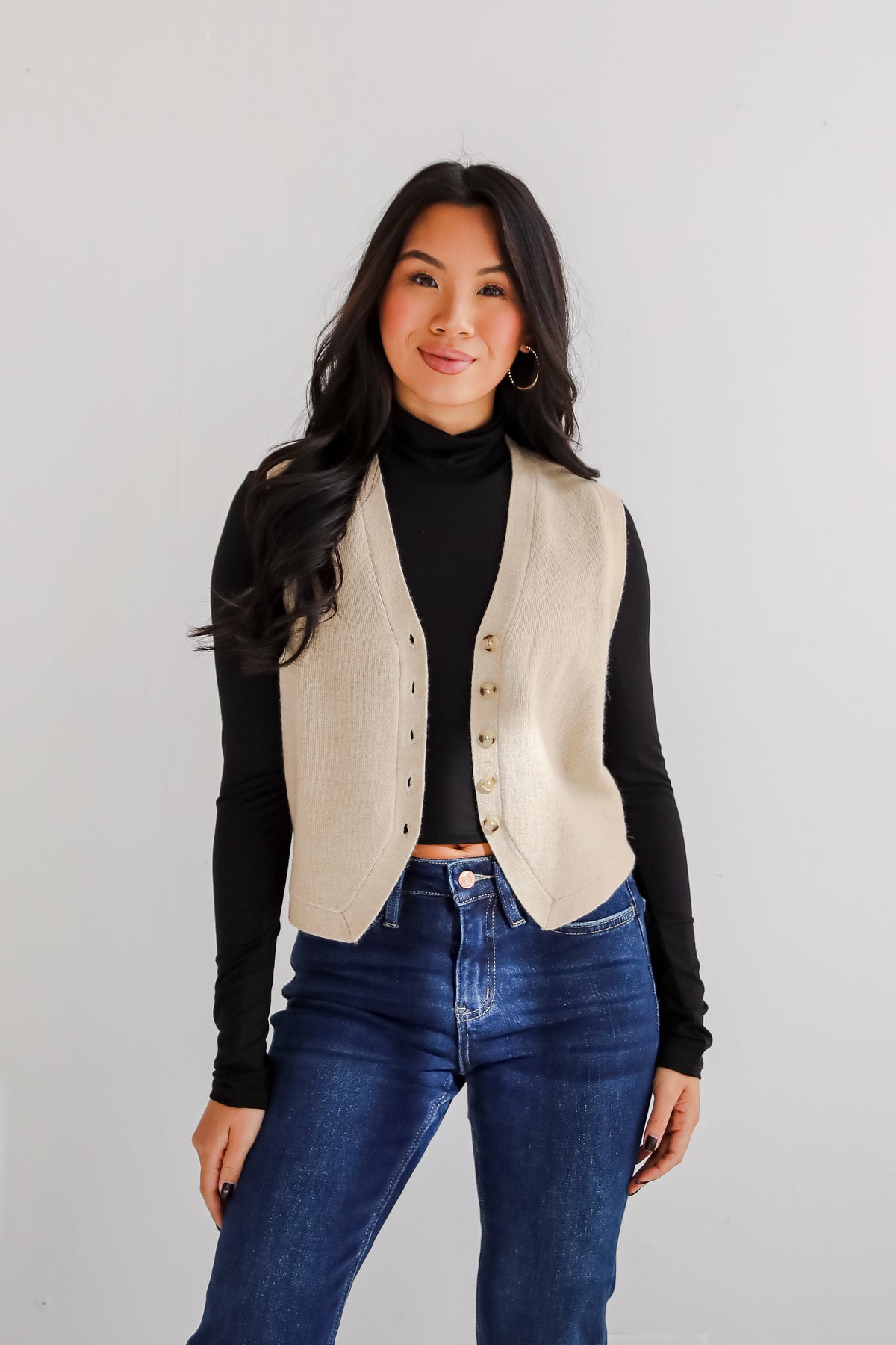 FINAL SALE - Snuggly Sweetness Beige Sweater Vest