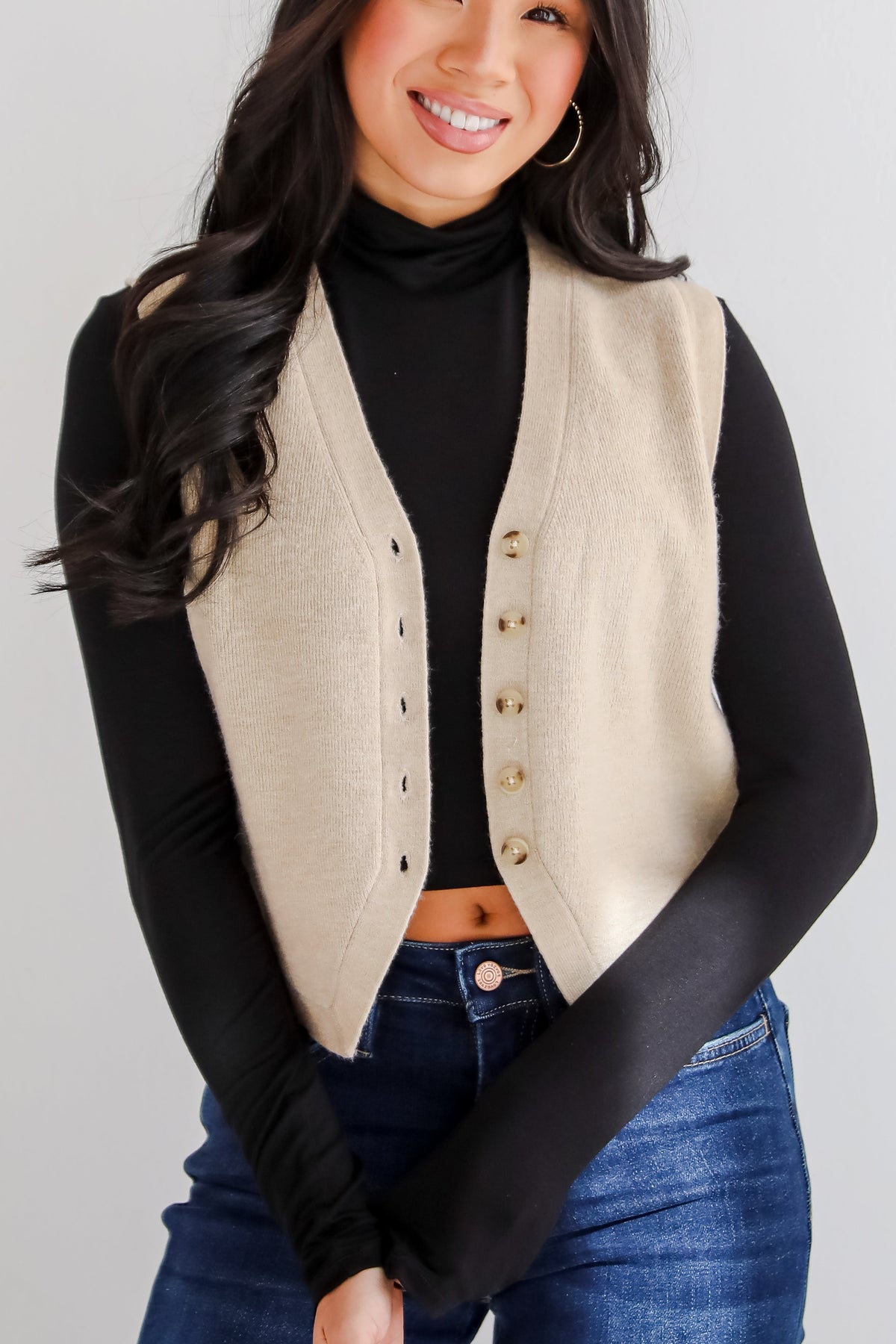 FINAL SALE - Snuggly Sweetness Beige Sweater Vest