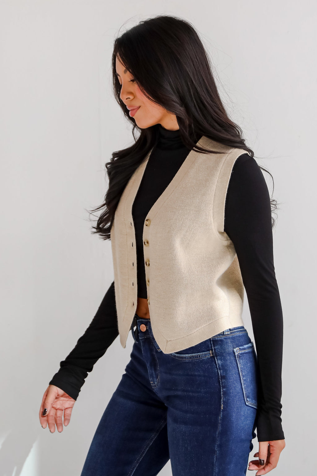 FINAL SALE - Snuggly Sweetness Beige Sweater Vest